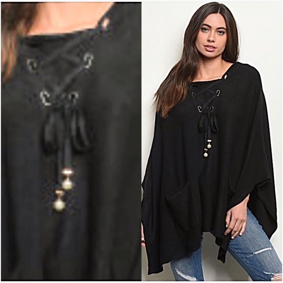 Gorgeous Poncho Hoodie Sweater Cardi O/S - Picture 4 of 7